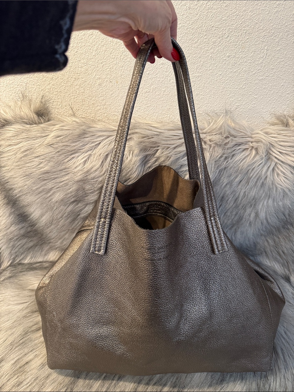 Kurt Geiger London Metallic Leather Tote Bag - Women's
